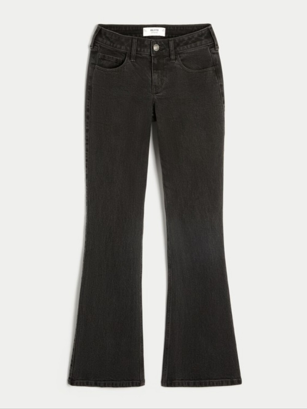 Hollister Low-Rise Washed Black Bootcut Jeans